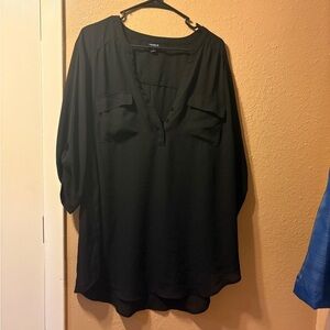 Chic Black V-Neck Blouse by Xhilaration